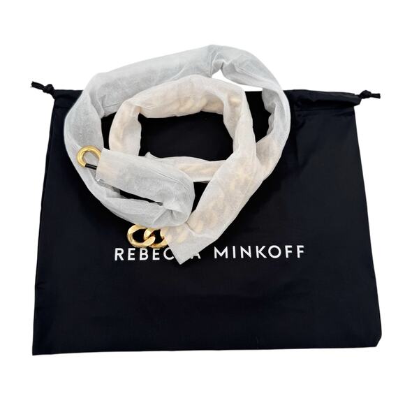 Rebecca Minkoff Edie Crossbody Belt Bag Brown Quilted Leather Clutch Chain Strap - Picture 9 of 15